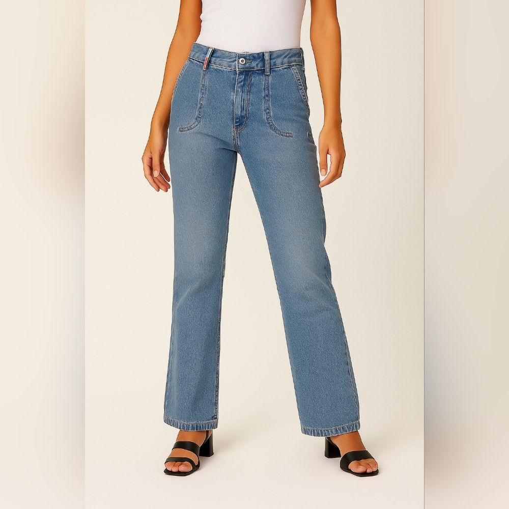 Vintage 90s Tommy Jeans Mid Rise Bootcut Straight Leg Denim Jeans Sz 9